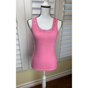 Pink Jeweled Tank Top - Size L (A121)